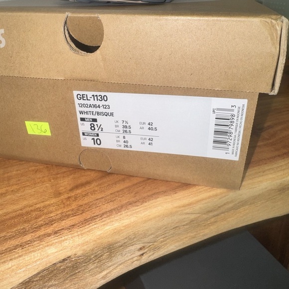 ASICS GEL-1130 White Bisque Running Shoes Women's 10 / Men 8.5 1202A164-123 NIB - Picture 8 of 8